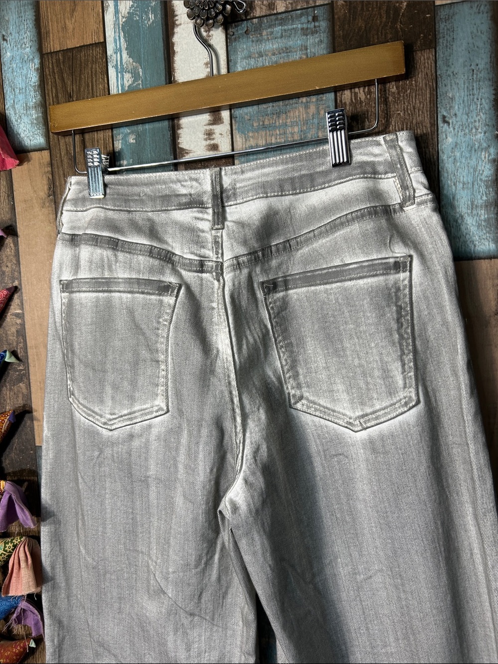 Forever 21 Light Gray Wide Leg Jeans — High Rise Flare - Picture 14 of 16
